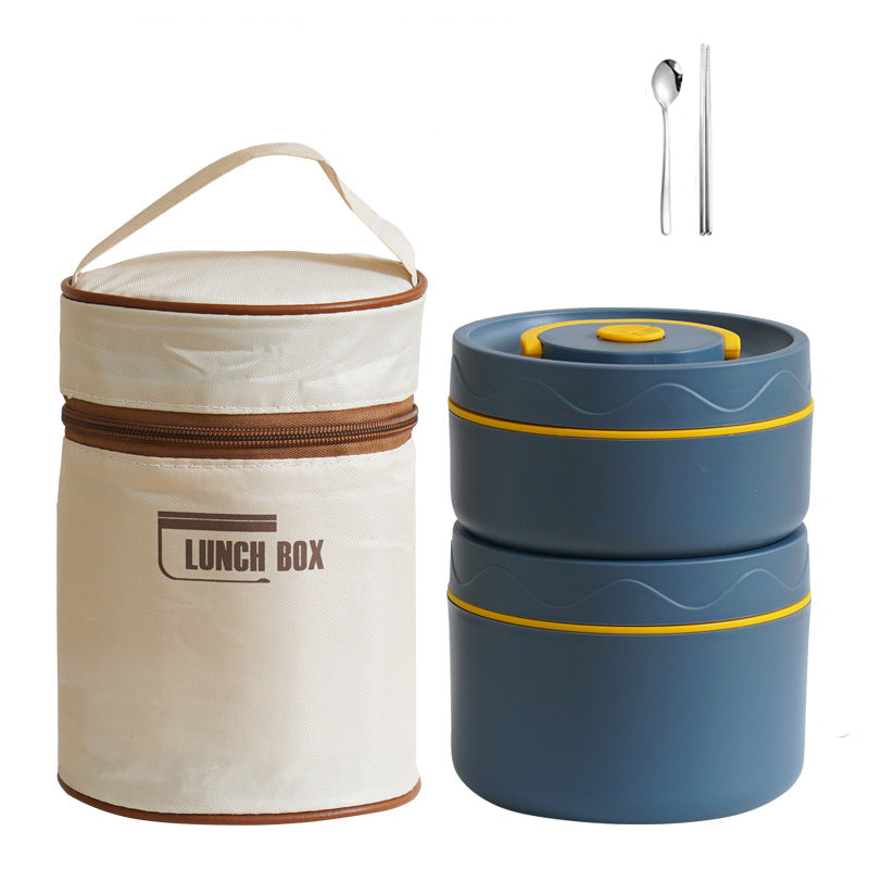 από ανοξείδωτο χάλυβα μονωμένο κουτί γεύματος, φορητό κιβώτιο γεύματος πολλαπλών στρώσεων, με δυνατότητα μικροκυμάτων