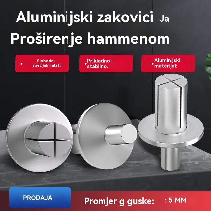 🔥【Разпродажба – До 50% отстъпка】🧰🔩【100 бр.】Алуминиеви ударни разширителни нитове — бързо и сигурно закрепване без усилие