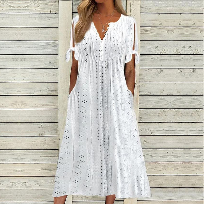 💋【🏆Legnépszerűbb】(S-5XL)Egyszerű, plus size női ruha egyszínű szabásmintával, laza és lezser ✅️ Utánvétes fizetés