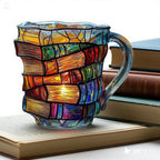 📚3D malowany kubek do kawy w kształcie książki