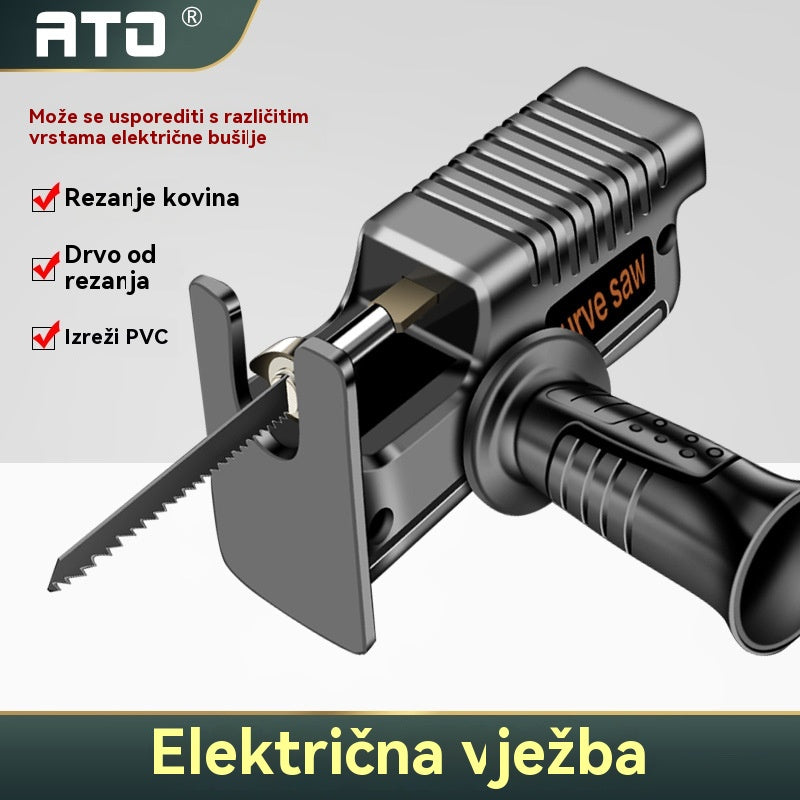 🔥🧰【Vruća prodaja – 40% popusta!】Električna bušilica pretvorena u recipročnu pilu, adapter za glavu ubodne pile za obradu drveta