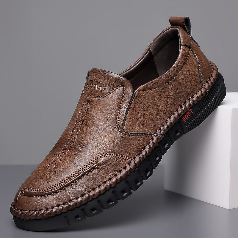 【50% kedvezmény korlátozott ideig!】【39-44-es méret】Férfi alkalmi sportcipő, valódi bőr, puha talp, csúszásgátló, lélegző