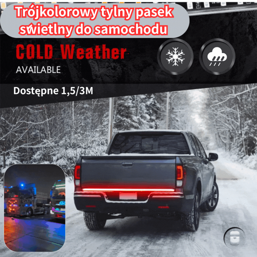 🔥【Kup 1, a 1 dostaniesz gratis】Trójkolorowy tylny pasek świetlny do samochodu