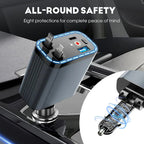 ⚡✨ Ultrarychlá nabíječka do auta: dva zasouvatelné porty USB-C s ambientním osvětlením Starlight a inteligentní bezpečnostní ochranou🚗💫