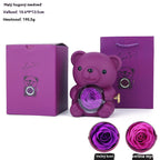 🎁🧸✨Uroczy miś z zakonserwowaną różą - Miś ozdobiony prawdziwą różą, w pięknym pudełku prezentowym - Romantyczny prezent na Dzień Matki, ślub, rocznicę, wieczór panieński, Boże Narodzenie i Walentynki