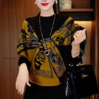 50% OFF🔥【M~5XL】✨Új őszi/téli kétoldalas német polár meleg, laza divatos mintás női pulóver