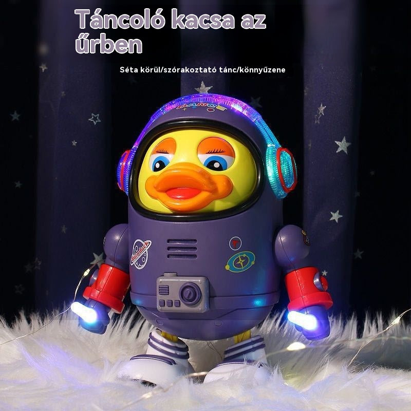 🦆Táncoló űrkacsa! 🌈Színes fények✨ + dinamikus zene🎶Vidám játék babáknak