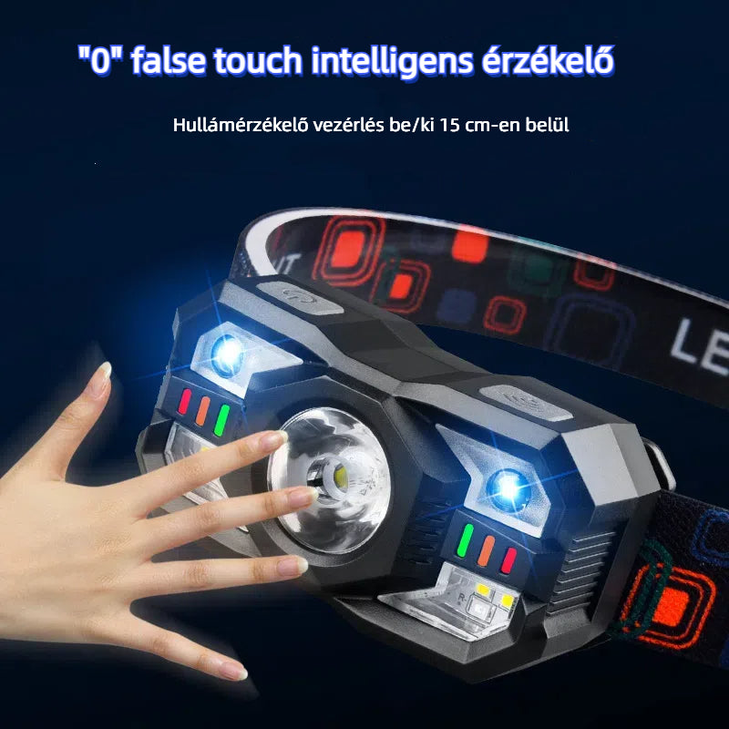 【Korlátozott ideig féláron】Intelligens indukciós jelzőfény hosszú akkumulátor-élettartamú fejre szerelt kültéri éjszakai horgászfénnyel