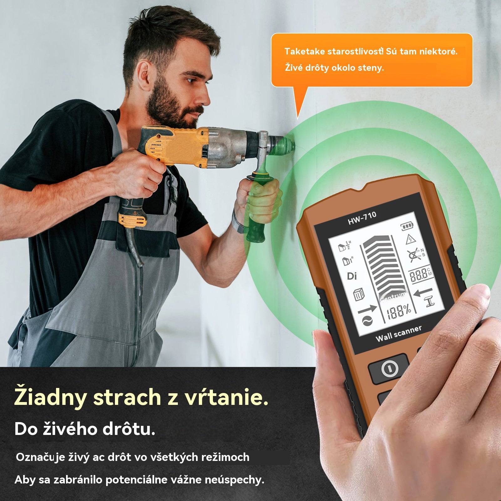 🔍Detektor stien 2 v 1 – Vyhnite sa skrytým káblom a potrubiam!