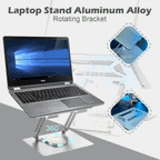💥【Kedvezmény】💻 Laptop állvány alumíniumötvözetből készült forgatható állvány