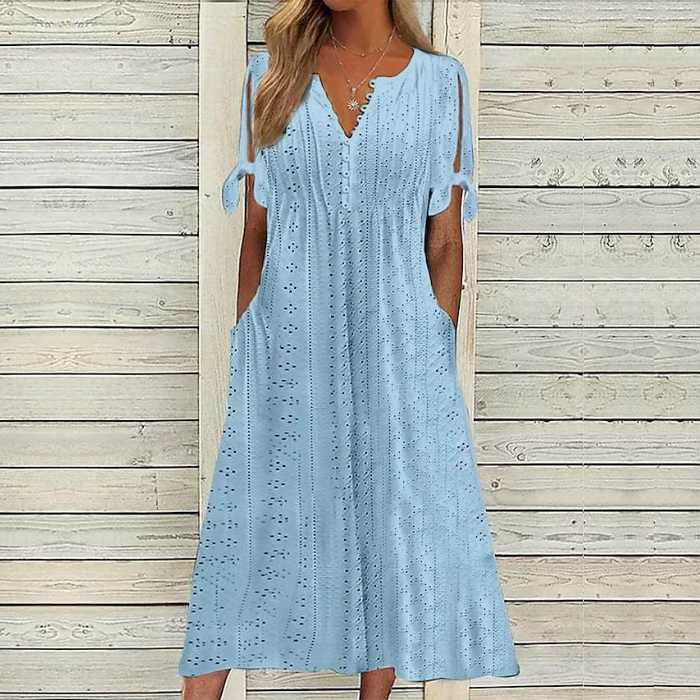 💋【🏆Legnépszerűbb】(S-5XL)Egyszerű, plus size női ruha egyszínű szabásmintával, laza és lezser ✅️ Utánvétes fizetés