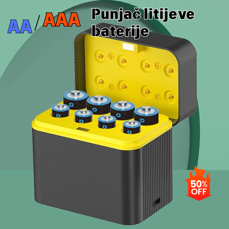 🏆Bljeskovita rasprodaja⚡ PRODANO preko 50.000! Gotovo rasprodano - 💥🎁🔋Kutijica za punjenje - Punjiva litijeva baterija Aa/Aaa