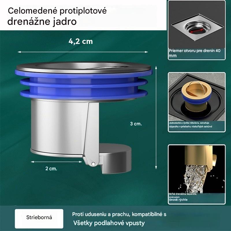 🔥🔥 Univerzálny mosadzný podlahový odtok s protizápachovým deodorizačným jadrom 🚿✨