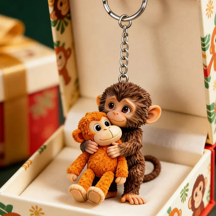 🐵 [Купи 1, вземи 1 безплатно]3D ключодържател с вирусна боксова маймуна 💕