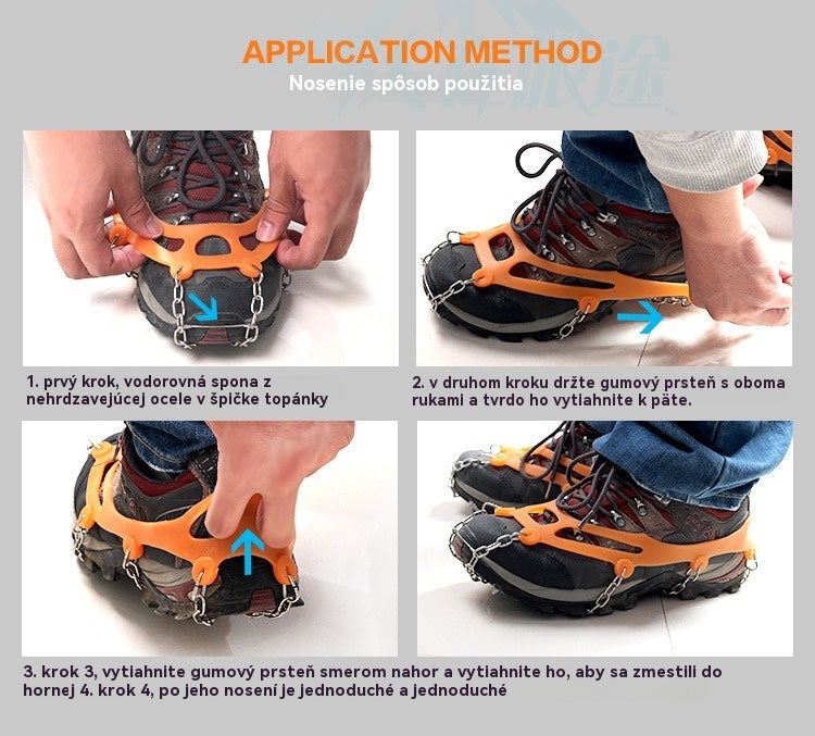 Protišmykové návleky na topánky s hrotmi a reťazou