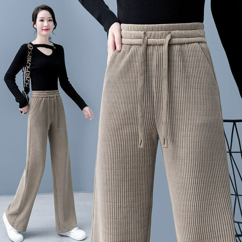 🔥✨【M-3XL】【40-110KG】👖Нови дамски еластични широки панталони, стилни и ежедневни