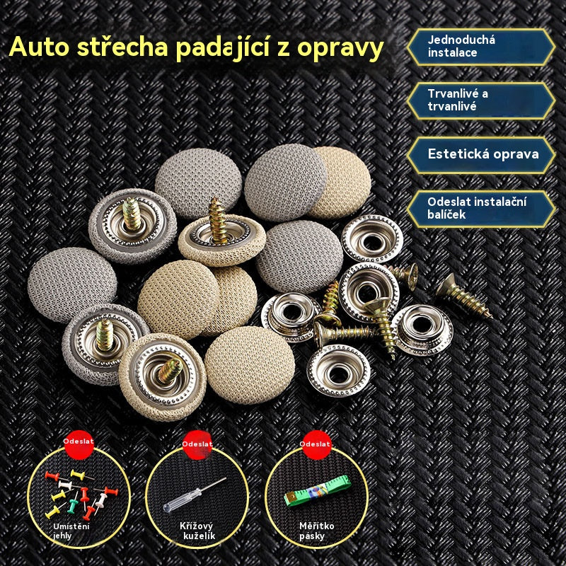 Střešní plachta spadla a spona na upevnění hřebíku byla opravena. Úprava interiéru auta a oprava brady bez demontáže (instalační sada + šroubovák + ručník v ceně)