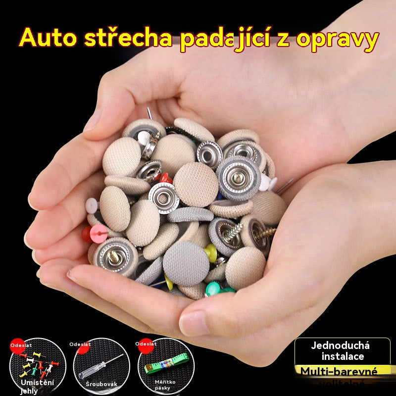 Střešní plachta spadla a spona na upevnění hřebíku byla opravena. Úprava interiéru auta a oprava brady bez demontáže (instalační sada + šroubovák + ručník v ceně)