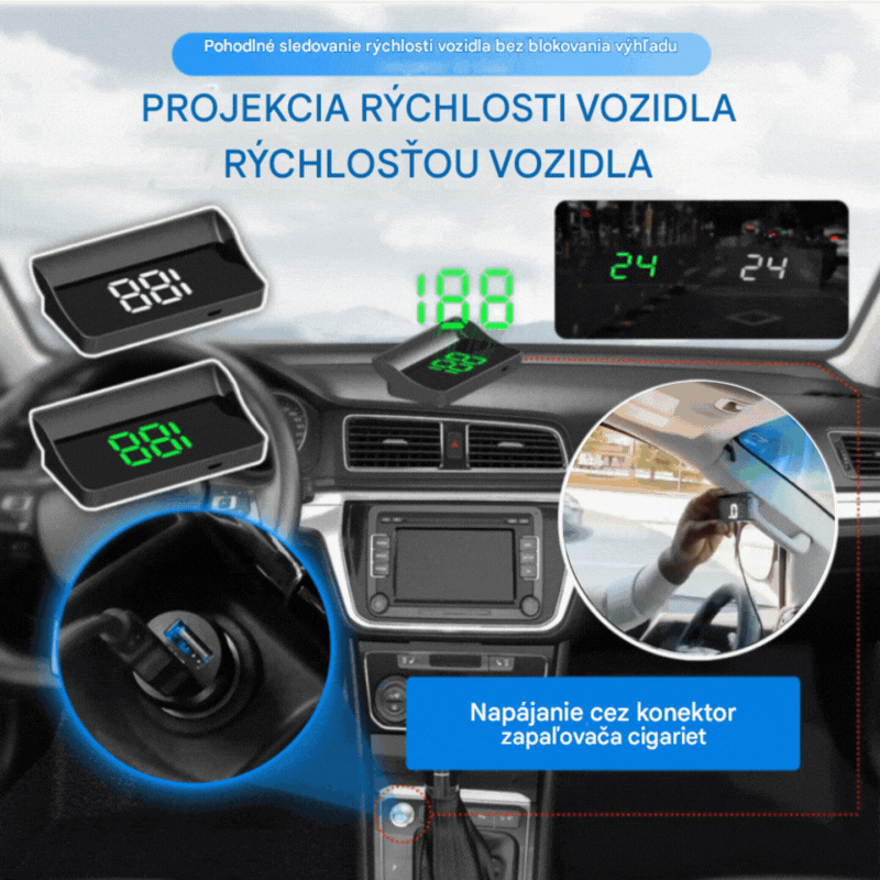🔥🚗Displej HUD do auta｜HD GPS projekcia｜Rýchlosť v reálnom čase a bezpečnejšia jazda
