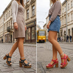 【Korlátozott ideig 50% kedvezmény!】【35-43】Platform szandálok vastag sarkú cipőkkel: Extra magasság, stabilitás és stílus