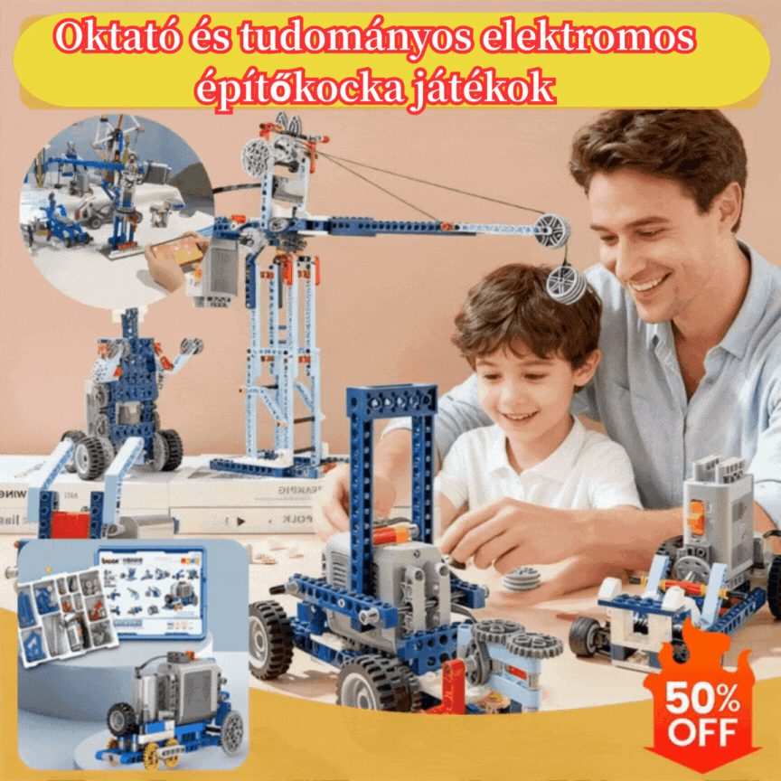 【50% kedvezmény!】【Doboz + meghajtórendszer】Elektromos építőjátékok