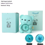 ✨Preslatki medvjedić s očuvanom ružom - Medvjedić ukrašen pravom ružom, u prekrasnoj poklon kutiji - Romantičan poklon za Majčin dan, vjenčanja, godišnjice, djevojačke večeri, Božić i Valentinovo.