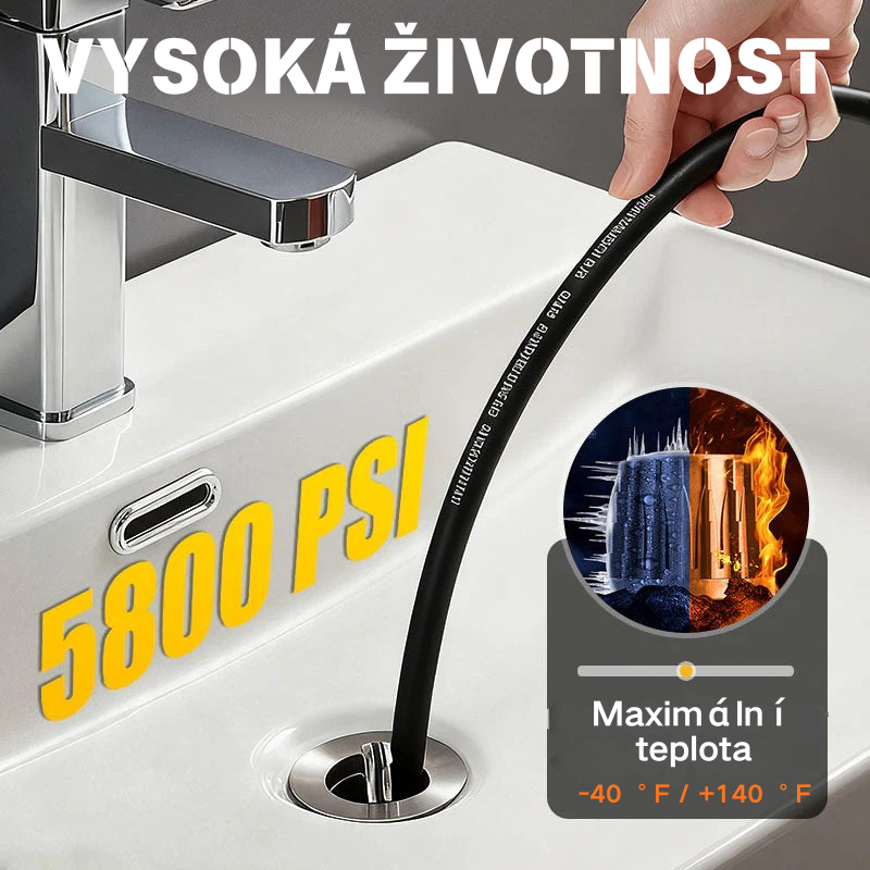 💦50% POPUST SADA! 🚿 Komplet za čišćenje odvoda 5800 PSI – visokotlačna mlaznica i crijevo za začepljene odvode/cijevi🔧📦