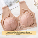 【Korlátozott ideig a legalacsonyabb ár】【5 darabos szett】【40-100 kg】Emelő hatású melltartó gyönyörű csipkés háttal, nagy méretben, push-up kivágással és elöl záródó kialakítással