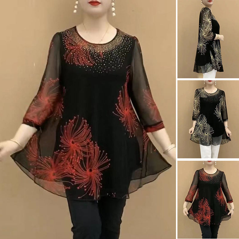 50%OFF【M-4XL】Divatos sifon ing hímzett virágokkal a nők számára 2026