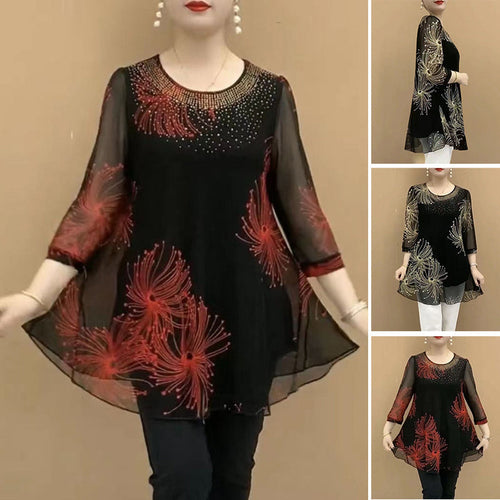 50%OFF【M-4XL】Divatos sifon ing hímzett virágokkal a nők számára 2026