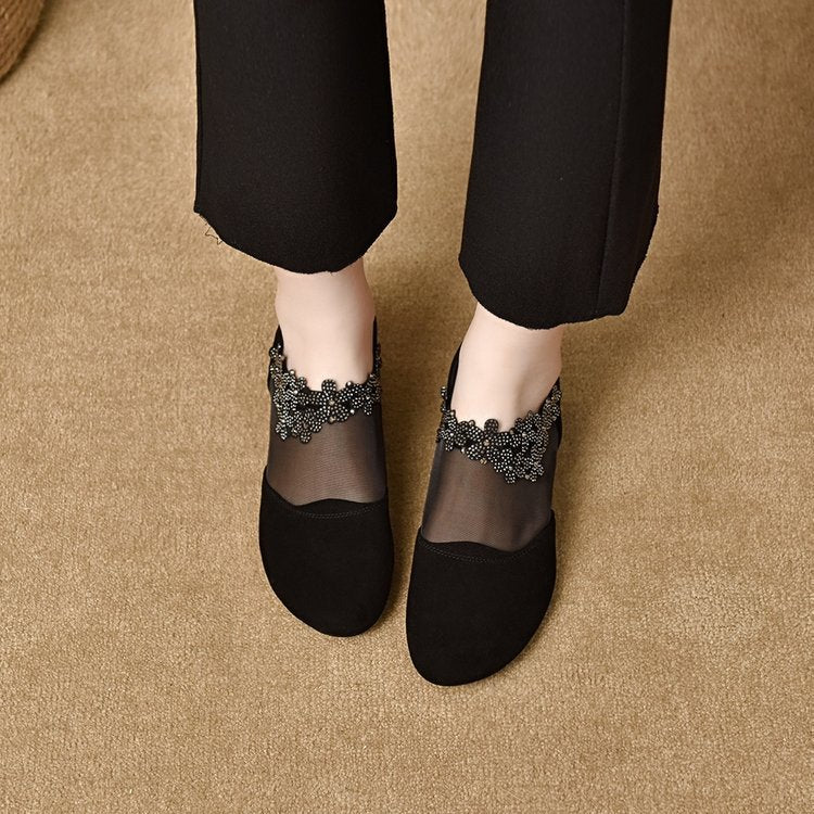 ✨【35-41】🏆2025 nové klínové podpatky s dutou síťovinou s měkkým spodkem pro ženy