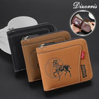 🔥🔥【Vásárolj 1-et, kapsz 1-t ingyen】Új divatos retró cipzáras férfi pénztárca