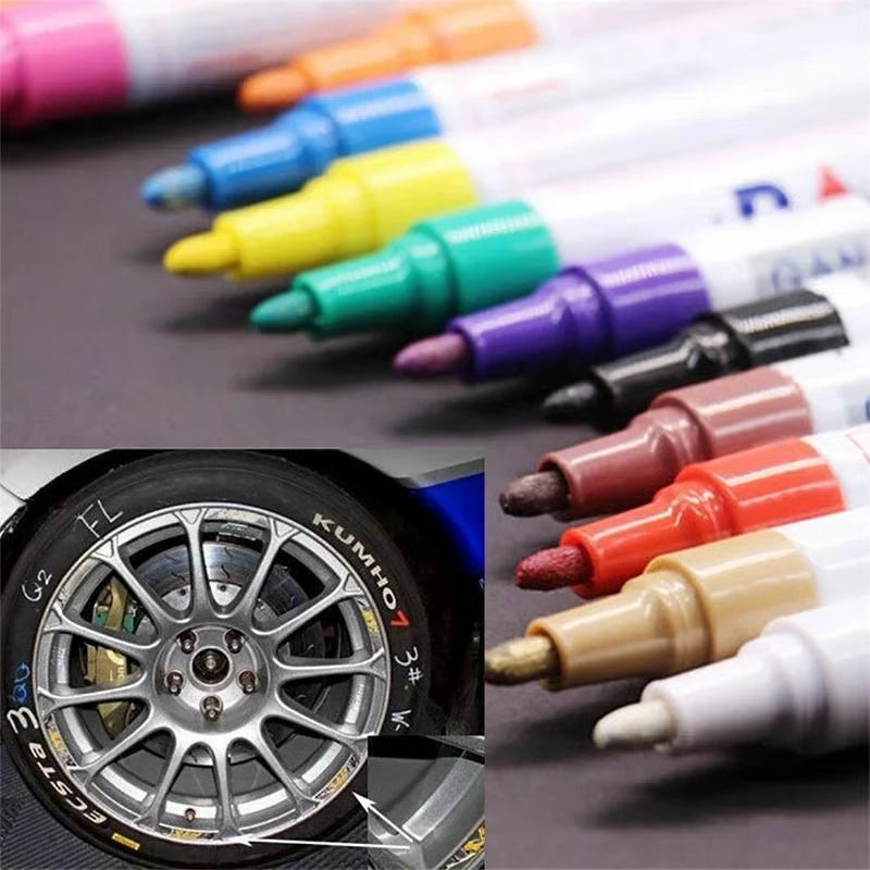 🔥【Akcija – Popust do 50%】Vodootporna olovka za boju automobilskih guma / Metalna boja marker