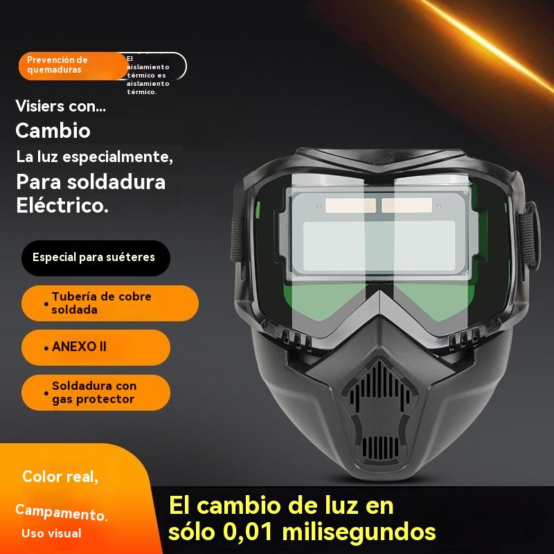 ⚡Casco de soldadura con oscurecimiento automático para seguridad ocular