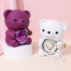 🎁🧸✨Bájos plüssmackó tartós rózsával - Igazi rózsával díszített plüssmackó, gyönyörű díszdobozban - Romantikus ajándék anyák napjára, esküvőre, évfordulóra, leánybúcsúra, karácsonyra és Valentin-napra