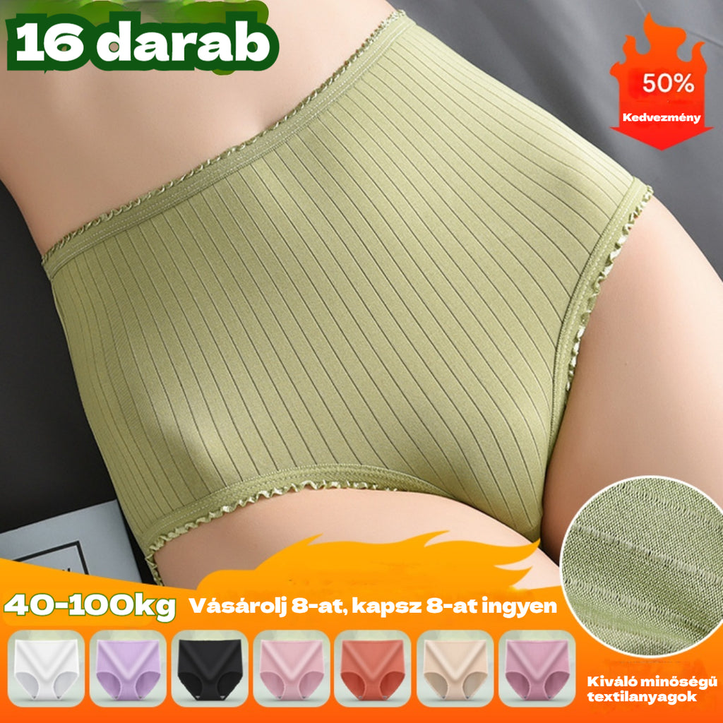 【Utolsó nap 50% kedvezménnyel】【8 darab】Vízálló antibakteriális magas derekú bugyi