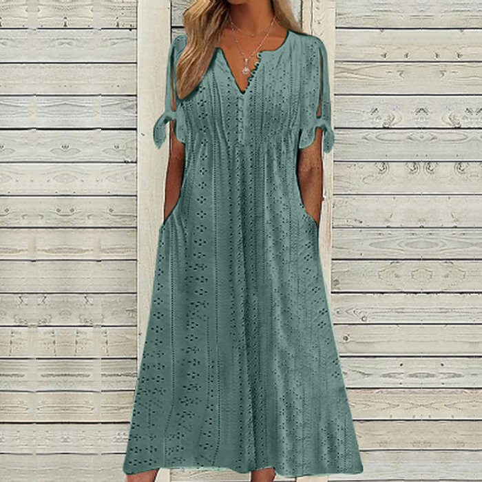 💋【🏆Legnépszerűbb】(S-5XL)Egyszerű, plus size női ruha egyszínű szabásmintával, laza és lezser ✅️ Utánvétes fizetés