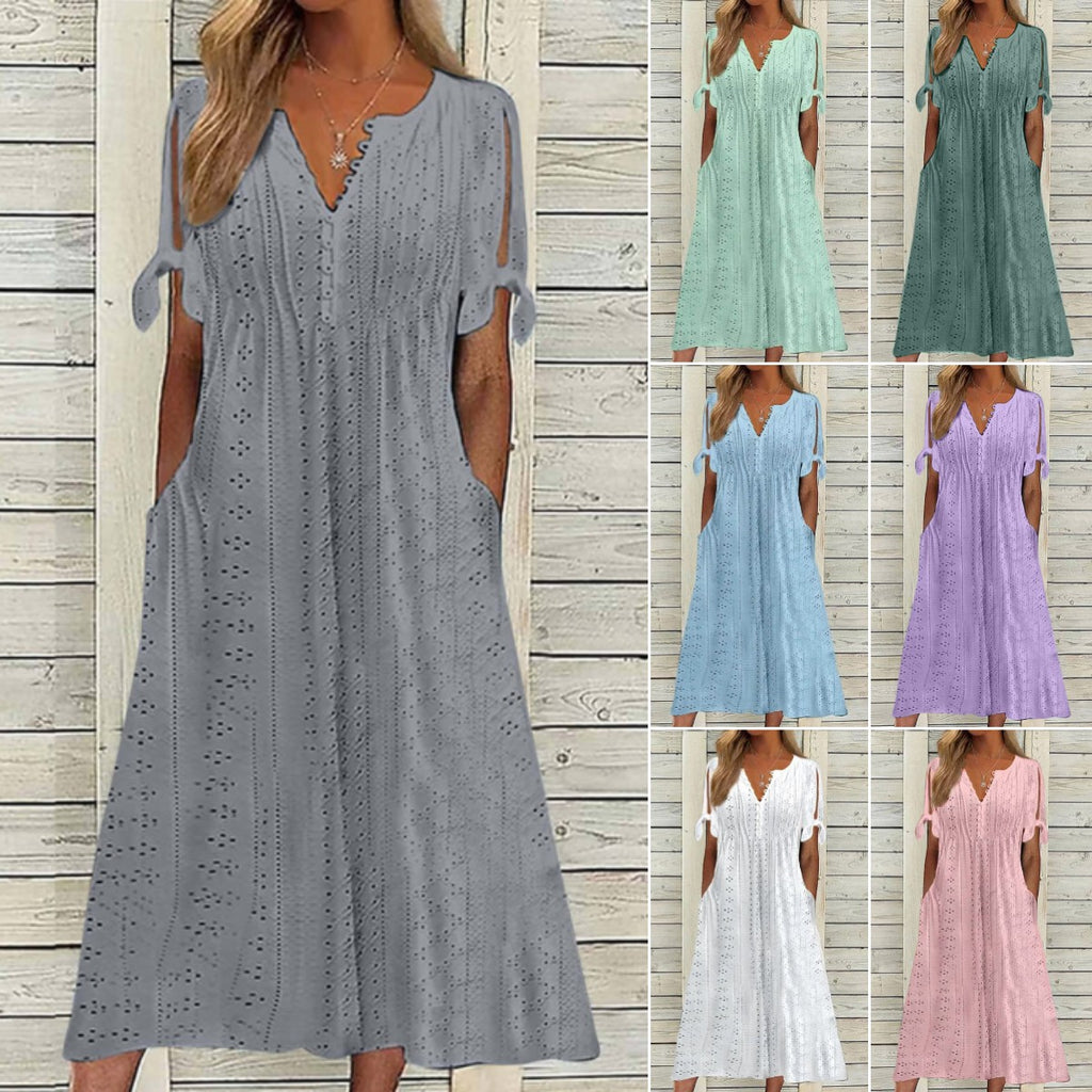 💋【🏆Legnépszerűbb】(S-5XL)Egyszerű, plus size női ruha egyszínű szabásmintával, laza és lezser ✅️ Utánvétes fizetés