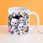 🎁【50% OFF】Kreativní hrnek na kávu s kočkou, vynikající dárek