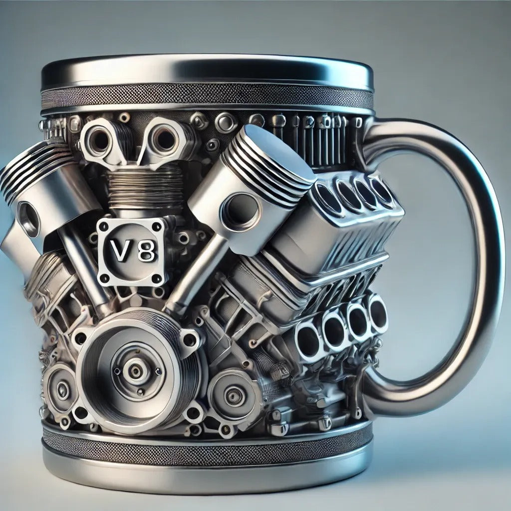 🎁Горещи продажби – Намаление 50%🎁☕ Чаша за кафе от неръждаема стомана Creative Engine V6V8, механичен дизайн