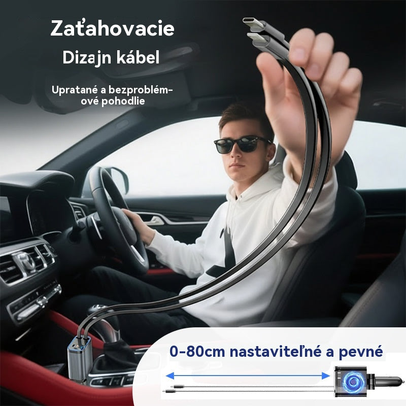 ⚡✨ Ultrarychlá nabíječka do auta: dva zasouvatelné porty USB-C s ambientním osvětlením Starlight a inteligentní bezpečnostní ochranou🚗💫