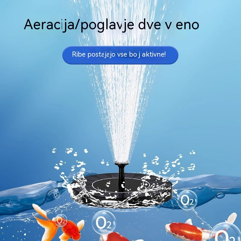 Solcellsfontän i vatten