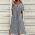 💋【🏆Legnépszerűbb】(S-5XL)Egyszerű, plus size női ruha egyszínű szabásmintával, laza és lezser ✅️ Utánvétes fizetés