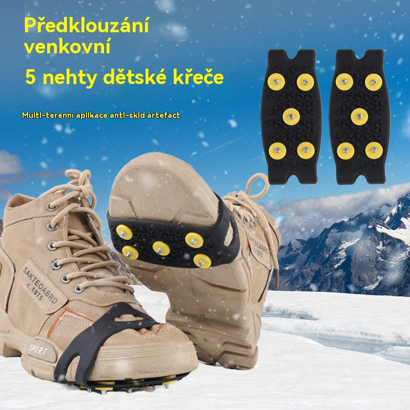 👴🚶🏔️❄️Купете 1, вземете 1 безплатно🔥Невидими 5-зъбни противоплъзгащи котки, подходящи за снежен туризъм, алпинизъм, скално катерене и зимни ледени повърхности.