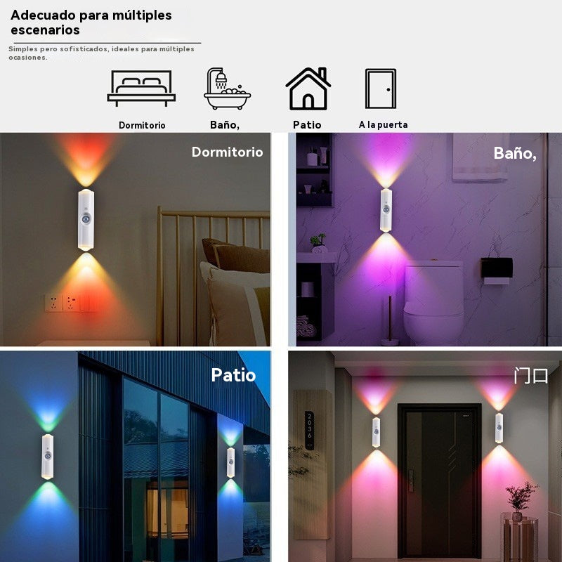 【✨Kupte 1, dostanete 1 zdarma】💥Nástěnná lampa s dvojitou hlavicí ve tvaru kočičího oka, dobíjecí, vstup, s inteligentním senzorem lidského těla, noční světlo