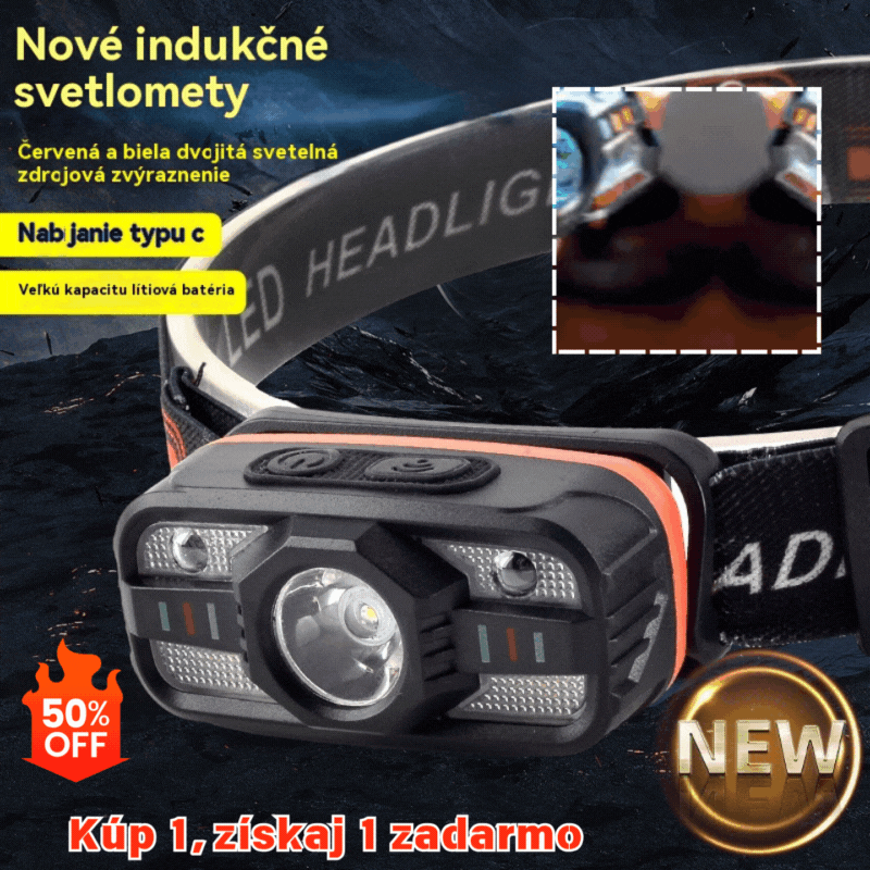 💥🌟💡Inteligentné USB nabíjacie LED indukčné svetlomety