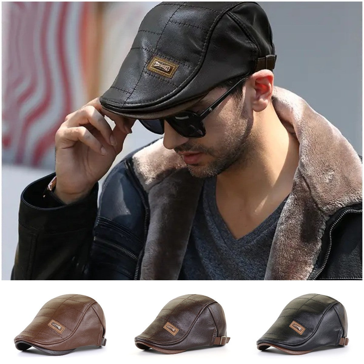 🔥[Utolsó nap, 50% kedvezmény] Vintage prémium bőrsvájcisapka