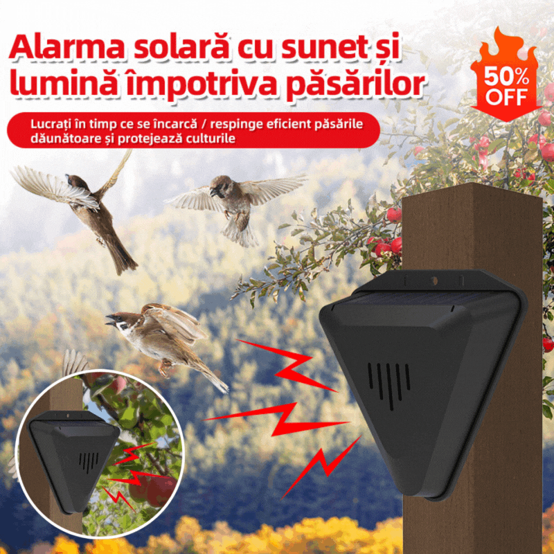 🔥【Časovno omejena akcija】📣Orchard Fish Pond Rice Paddy Sončna energija Zvočna in svetlobna naprava za alarm za ptice