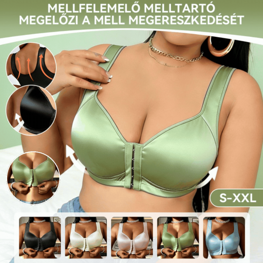 【50% kedvezmény】【3 darabos csomag】【40-100 kg】Női merevítő nélküli, elöl záródós melltartó