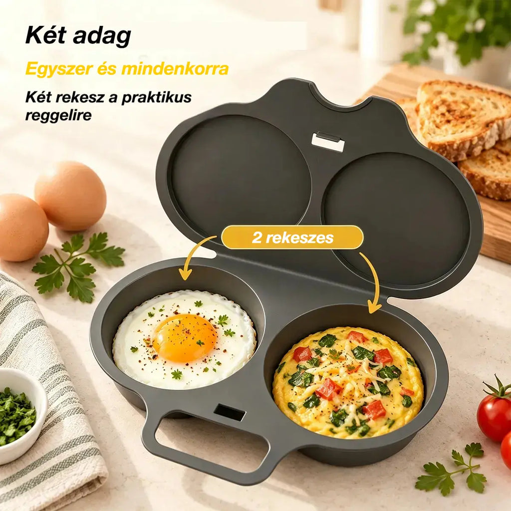 🎁2 darab 7900 Ft💥Mikrohullámú tojásfőző: dupla üregű, tapadásmentes és könnyen tisztítható.🏠